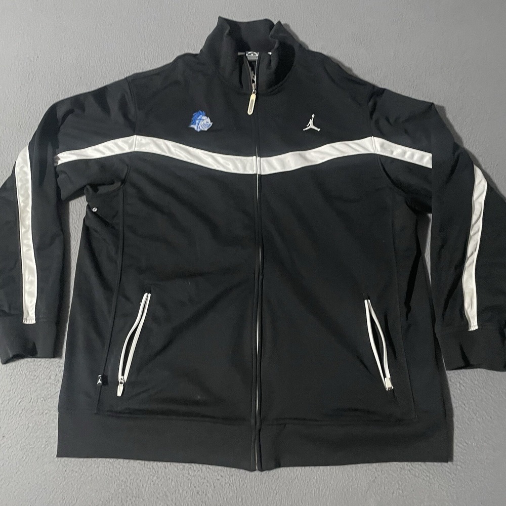 Jordan Track Jacket‎ Men's XL Black Full Zip Athletic Embroidered Knight